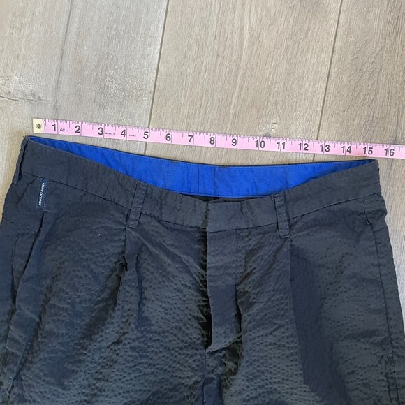 Armani Exchange navy textured pleated trouser pants - Picture 3 of 8